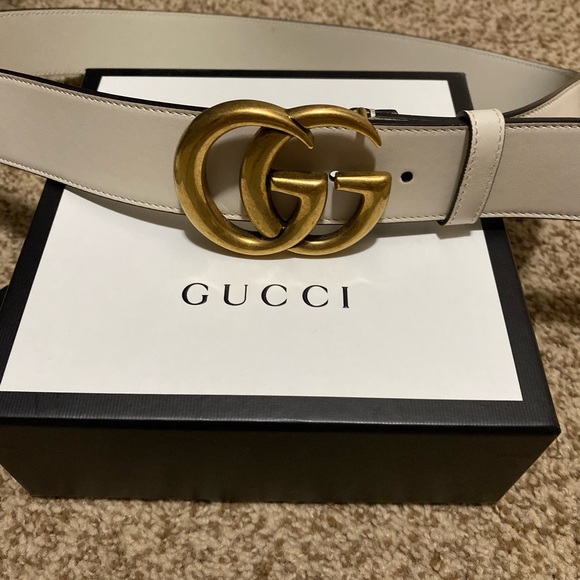 Gucci GG Marmont White Wide Belt - Picture 5 of 10
